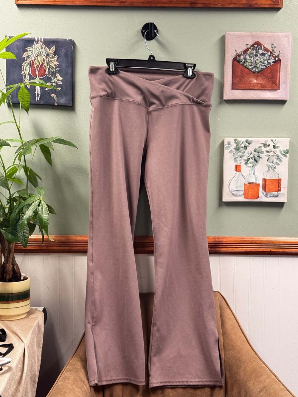 Danskin Women's High Waisted Foldover Flare Leggings